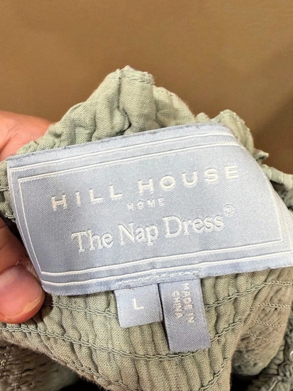 Hill House Home The Ellie Nap Dress Tiered Midi Dress in Light Green Size Large - Picture 14 of 14